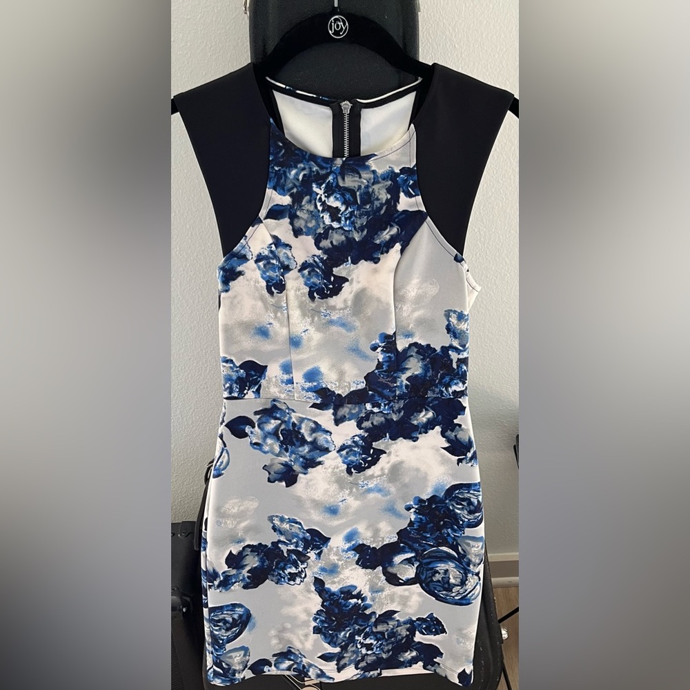 Dry Goods floral blue dress stretchy XS